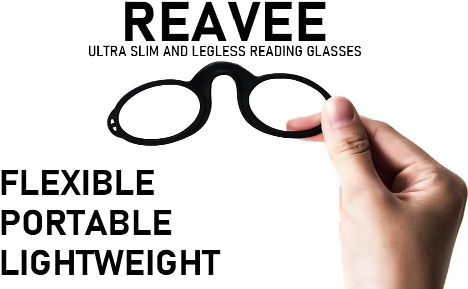 REAVEE Lentes de lectura ultra delgados sin brazos para hombres y mujeres, lectores pequeños y planos, tamaño de bolsillo compacto con soporte