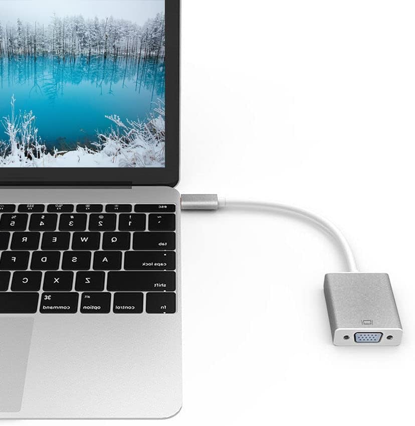 Adaptador USB-C a VGA, convertidor USB 3.1 tipo C (Thunderbolt 3) a VGA compatible con MacBook Pro, MacBook, MacBook Air 2018, Dell XPS 1315,