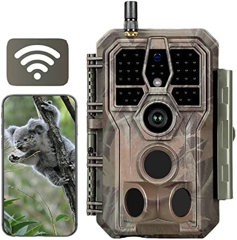 Folgtek Cámara WiFi Trail Game Cam 48MP 1296P HD grabación de sonido de video, visión nocturna clara y detección de movimiento de alta sensibilidad