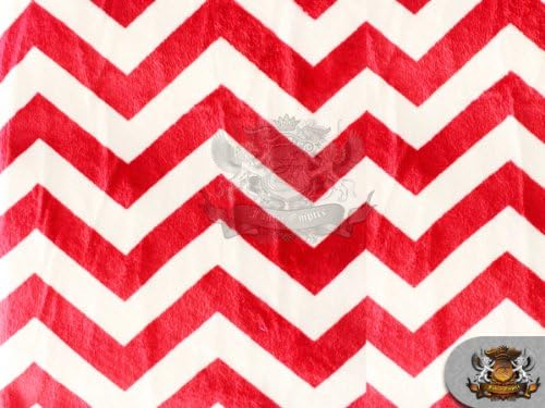 Minky – Tela con estampado de cheurón pequeño, color rojo y blanco, 58 pulgadas con vendido por The Yard
