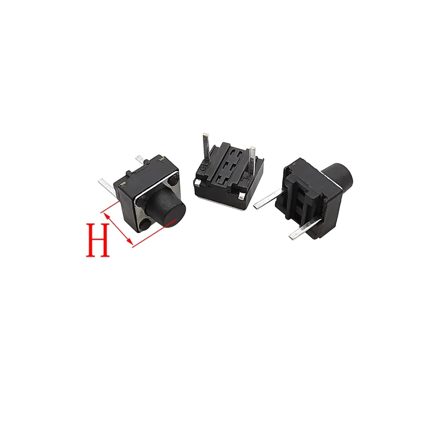 20 interruptores táctiles, tacto momentáneo, 2 pines, 0.236 x 0.236 in, interruptores de botón micro táctil, 0.236 x 0.236 x 0.197 in, 0.236 in,