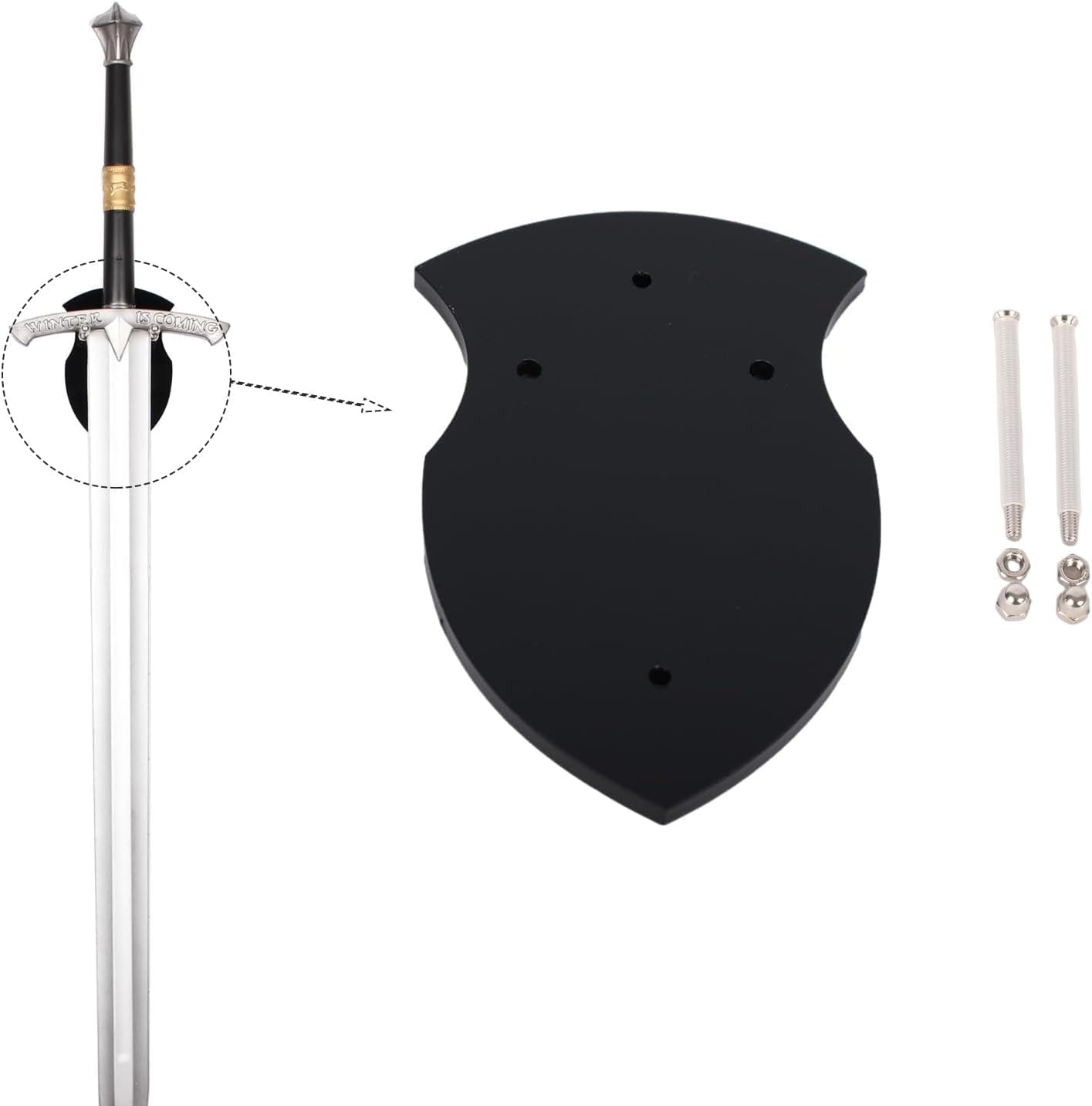 WANLIAN Soporte de pared para espada, soporte de espada acrílico vertical para espada pequeña, espada vikinga, daga, espada maestra L, negro,