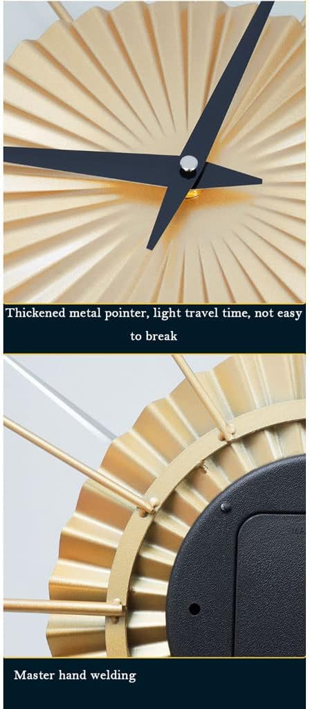 Reloj de pared moderno reloj de pared plisado ondulado diseño de cara reloj creativo de metal decorativo silencioso sin tictac funciona con pilas