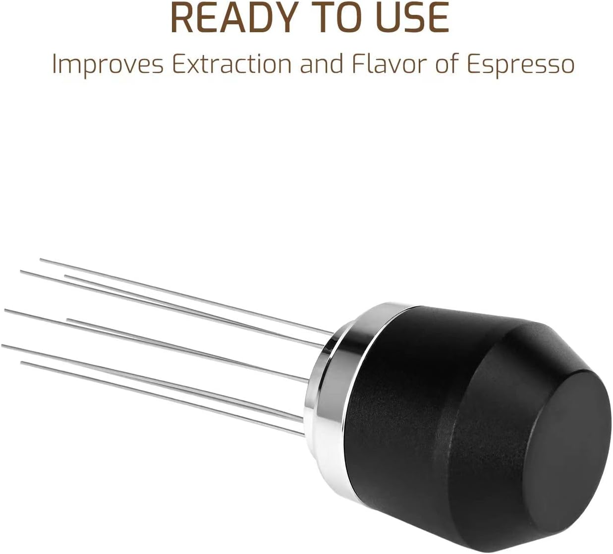 Herramienta de distribución de agujas de espresso, WDT Tool Espresso, Distribuidor de agujas de espresso de 8 agujas de acero inoxidable, agitador