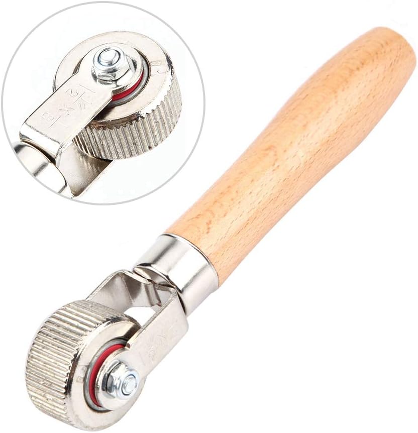 KIMISS Rodillo de parche de neumáticos con mango de madera para rueda de automóvil, reparación de parches de neumáticos, herramienta de reparación