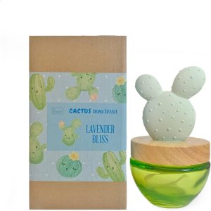 Difusor de aceite de cactus, con orejas de yeso y conejo, difusor de aroma para fragancias, hogares, salas de estar, baño, oficina, decoración de Difusor de aceite de cactus, con orejas de yeso y conejo, difusor de aroma para fragancias, hogares, salas de estar, baño, oficina, decoración de