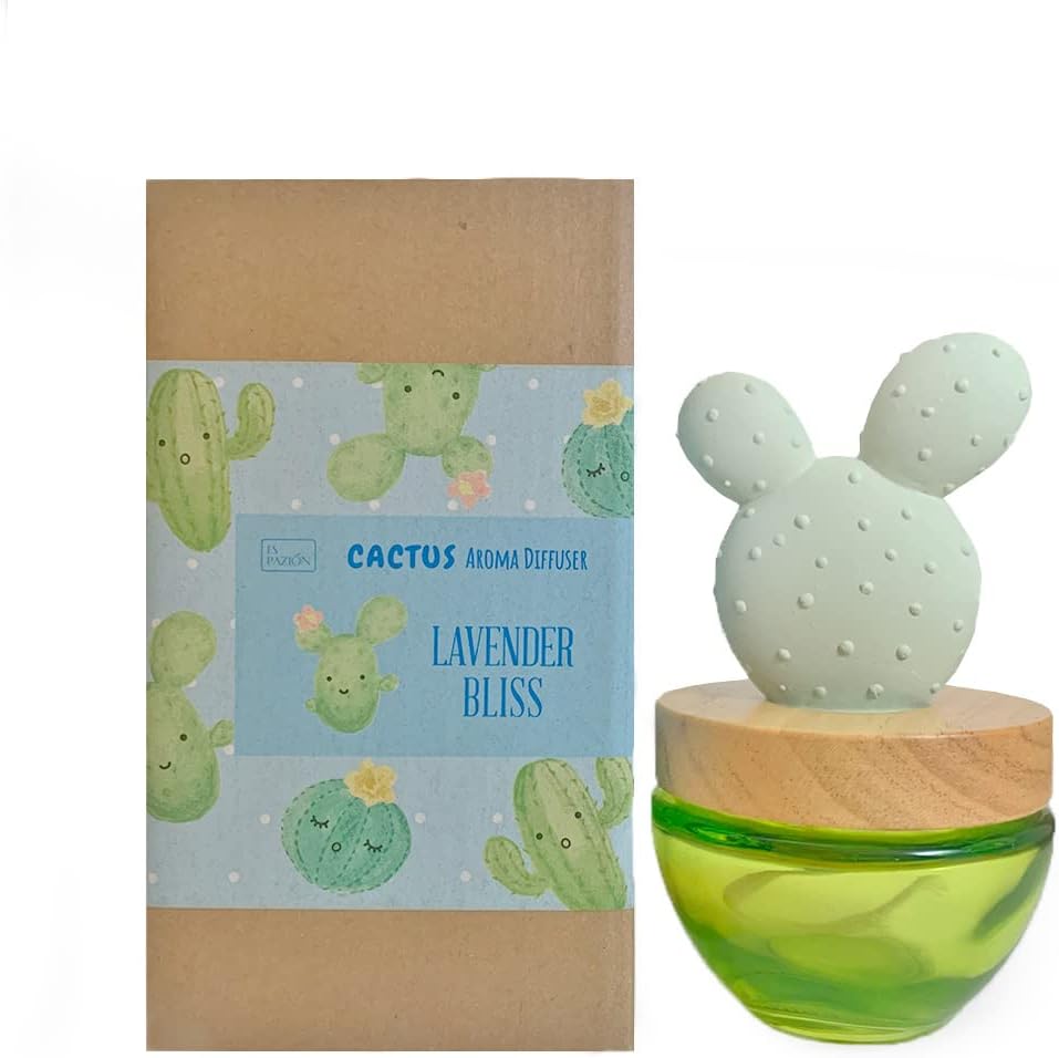 Difusor de aceite de cactus, con orejas de yeso y conejo, difusor de aroma para fragancias, hogares, salas de estar, baño, oficina, decoración de