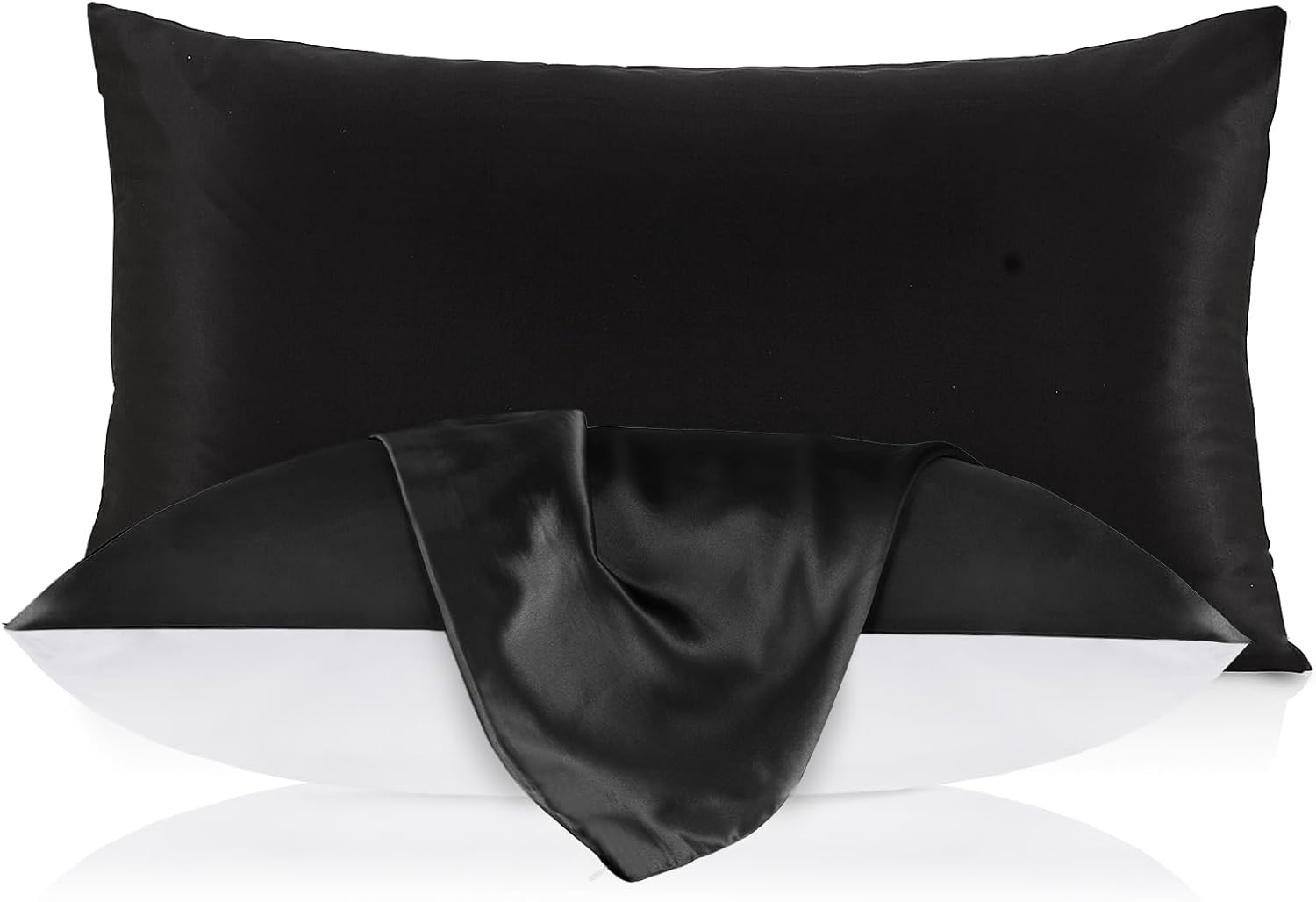 Funda de Almohada de Seda de LILYSILK con Parte Inferior de Algodón 19, Seda Momme Mulberry 100% de Tela de Algodón, Cierre con Cremallera.