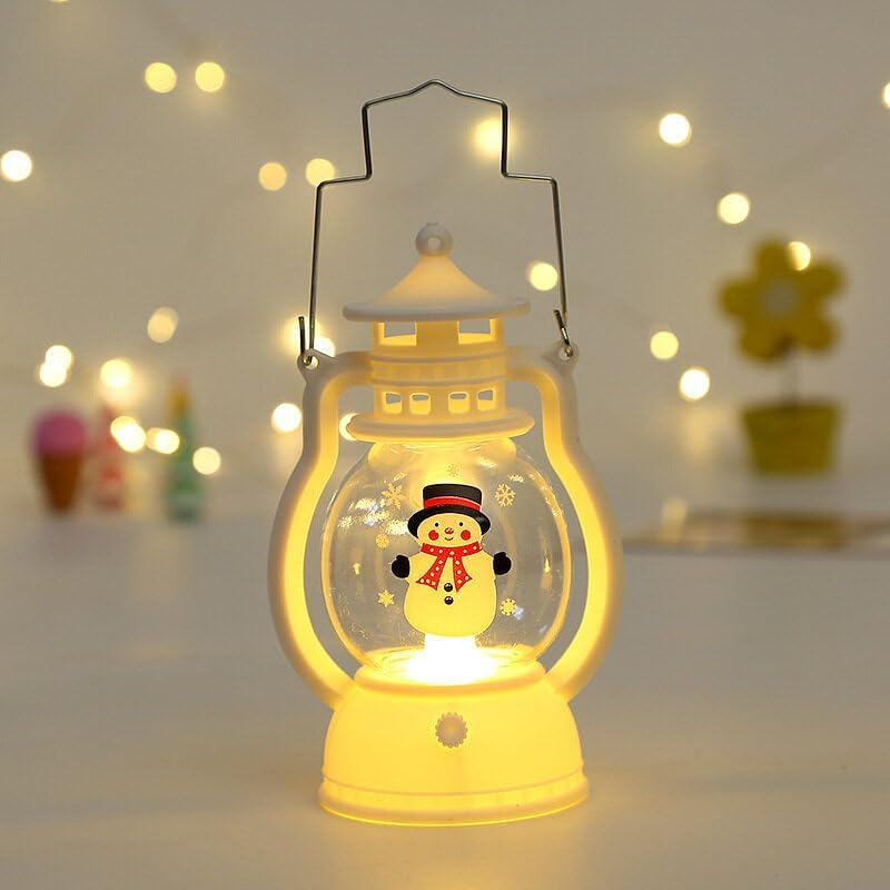 KEETRILAI Decoraciones de Navidad Lámpara de caballo pequeño Lámpara de aceite portátil LED Luz de vela electrónica Luz de árbol de Navidad