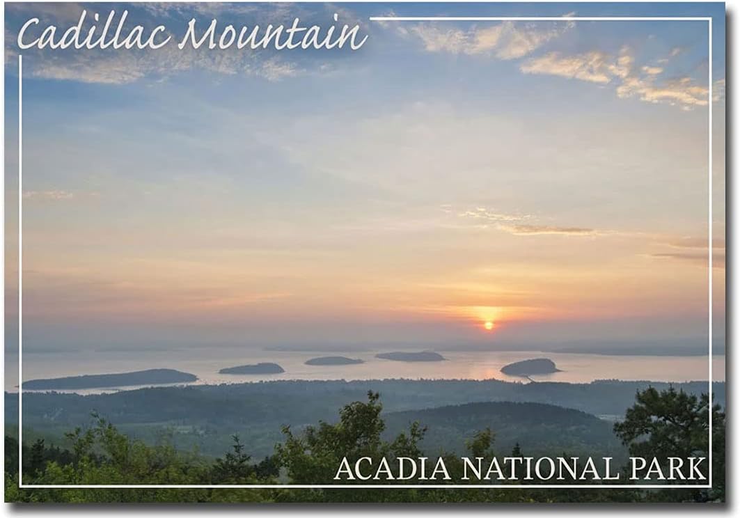 Imán para refrigerador Cadillac Mountain Acadia National Park, Maine, tamaño 2.5 x 3.5 pulgadas