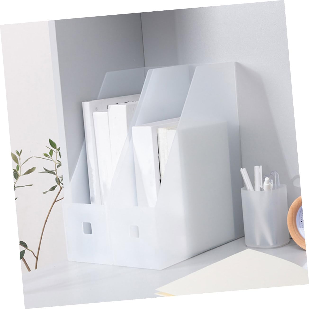 Ciieeo Estante de almacenamiento de archivos de escritorio, almacenamiento de cuadernos, organizador de archivos de oficina, soporte de revista,