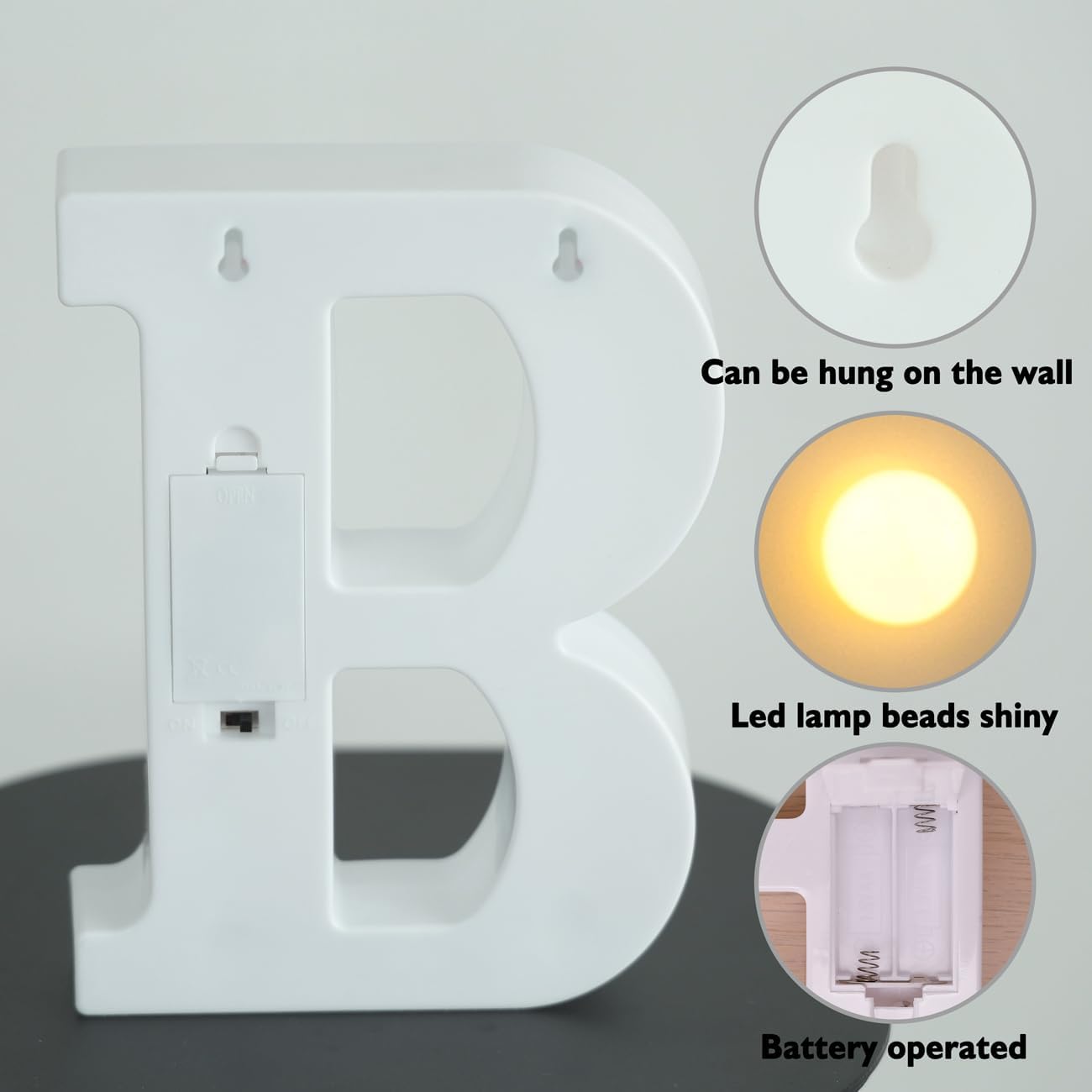 Letras iluminadas, letras LED, 26 alfabetos, letras iluminadas decorativas, a pilas, para fiestas, bares, luz de noche, decoración del hogar (letra