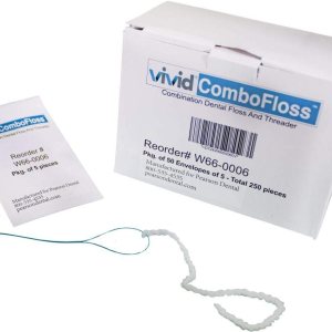 Hilo dental con enhebrador precortado y regular, ideal para frenos, Vivid ComboFloss (paquete de 250 piezas) Hilo dental con enhebrador precortado y regular, ideal para frenos, Vivid ComboFloss (paquete de 250 piezas)