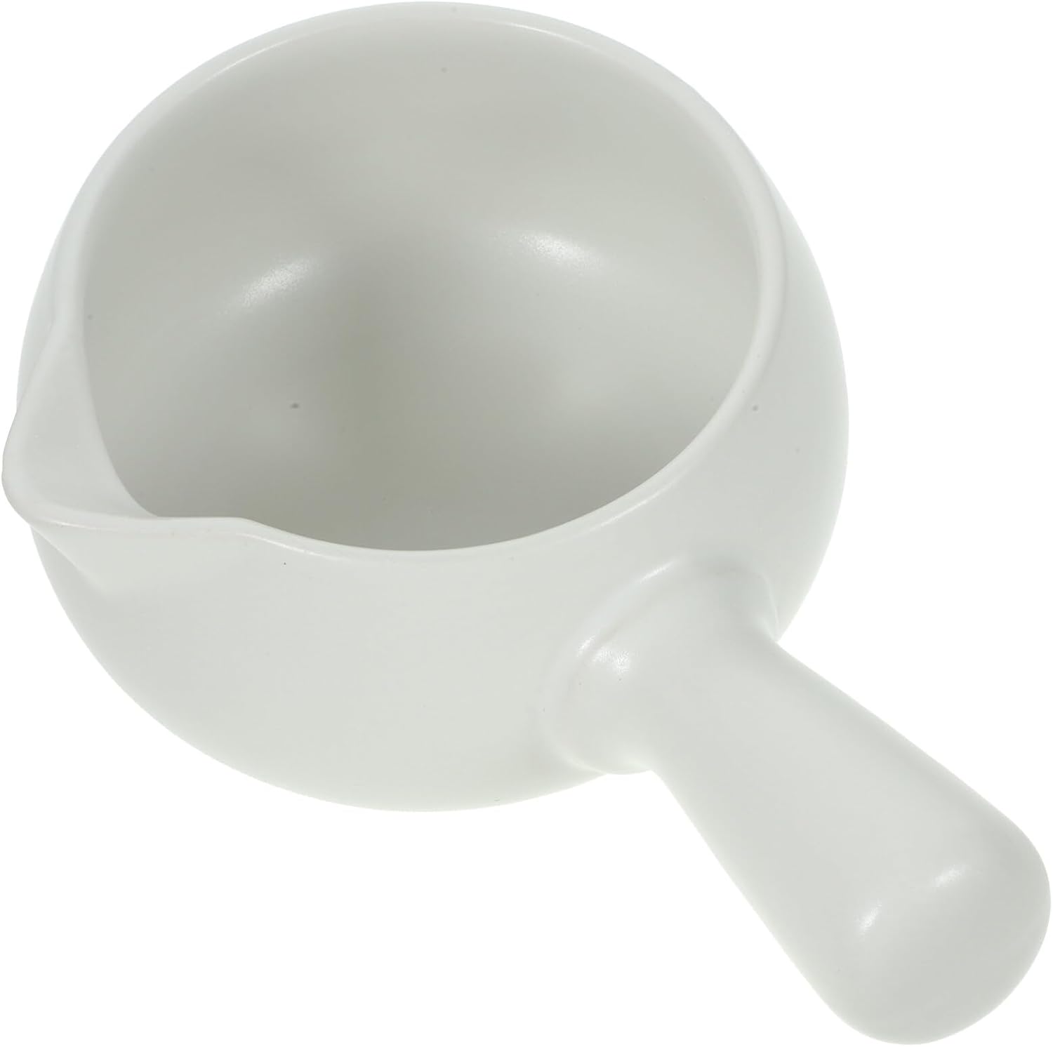 Luxshiny Olla de leche de cerámica, calentador de mantequilla con asa, mini cacerola de cerámica para cocina y hogar (blanco)