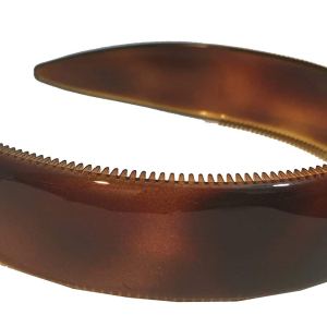Parcelona Diadema de pelo flexible de celuloide marrón con concha de tortuga francesa extra ancha para mujer, agarre fuerte, antideslizante, Parcelona Diadema de pelo flexible de celuloide marrón con concha de tortuga francesa extra ancha para mujer, agarre fuerte, antideslizante,