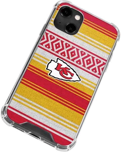 Skinit Funda transparente compatible con iPhone 15, diseño oficial de la NFL Kansas City Chiefs Trailblazer