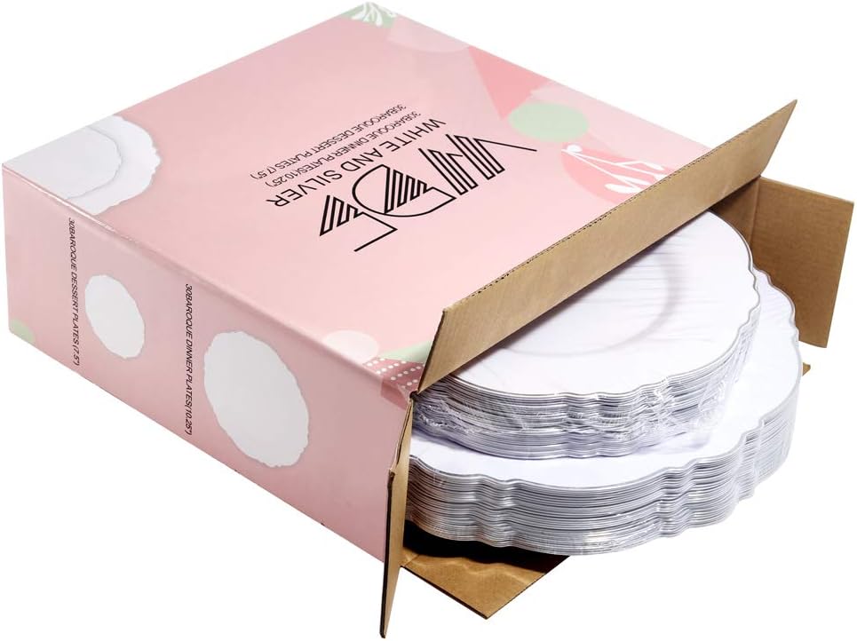 WDF – 125 platos cuadrados negros de plástico con borde dorado y cubiertos desechables dorados, vajilla de plástico que incluye 25 platos de cena de