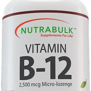 NutraBulk Vitamina B-12 Cápsulas de 2500 mcg Micro-Pastilla  Apoya el bienestar cognitivo y general  Sabor a cereza – Tabletas sublinguales (250 NutraBulk Vitamina B-12 Cápsulas de 2500 mcg Micro-Pastilla  Apoya el bienestar cognitivo y general  Sabor a cereza – Tabletas sublinguales (250
