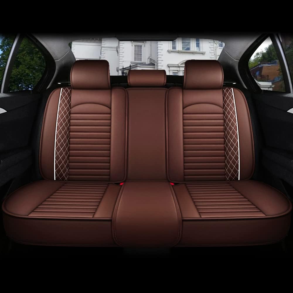 Juego completo de fundas de asiento de automóvil, de piel sintética, cubierta de asiento de automóvil, cómoda funda de cojín para vehículo