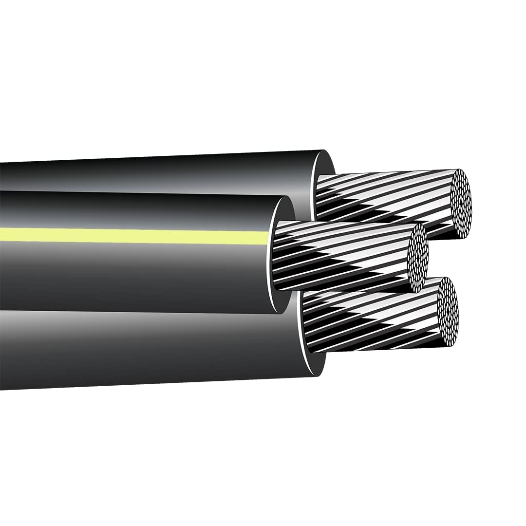 NASSAU ELECTRICAL SUPPLY Aluminio 2-2-2 Triplex URD Ramapo 100 AMP Cable de servicio de alambre de entierro directo (100 pies)