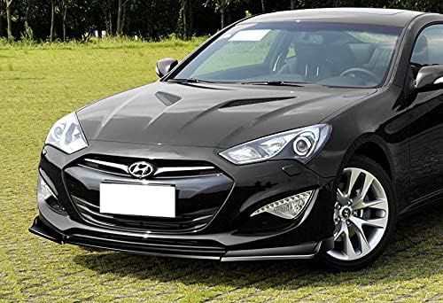 EPARTS JDM – Juego de alerón de 3 piezas para parachoques delantero, compatible con Hyundai Genesis Coupé 2013-2016 (pintado negro)
