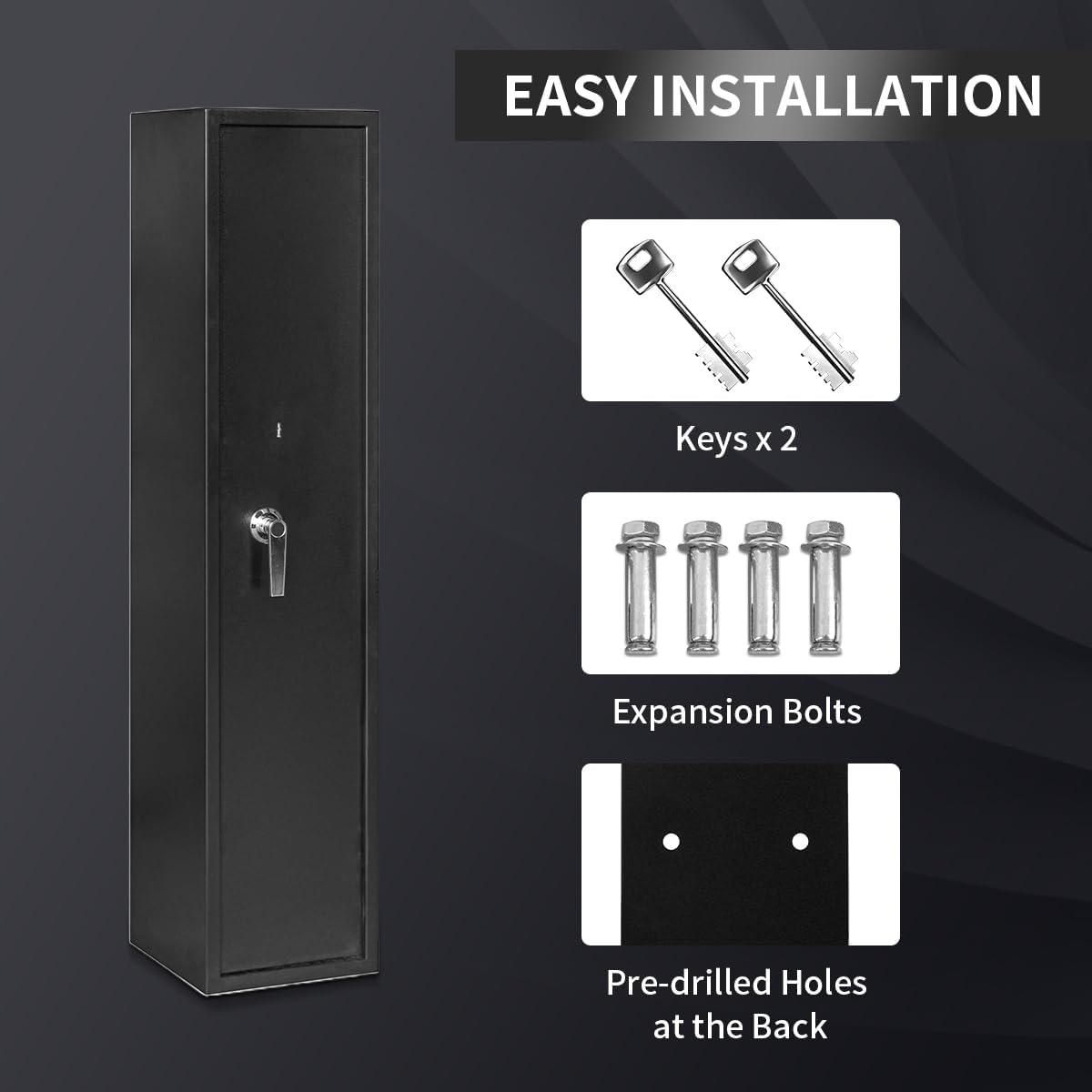 xhlokk Rifle Gun Safes for Home, Quick Access 5-6 Gun Storage Cabinet for Rifles Shotguns and Pistols, Heavy Duty Anti-Theft Gun Safes Cabinets,