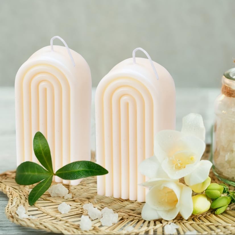 Velas con forma de arco, lindas velas estéticas, velas bohemias perfumadas con forma de arco iris, decoración bohemia para dormitorio, baño,