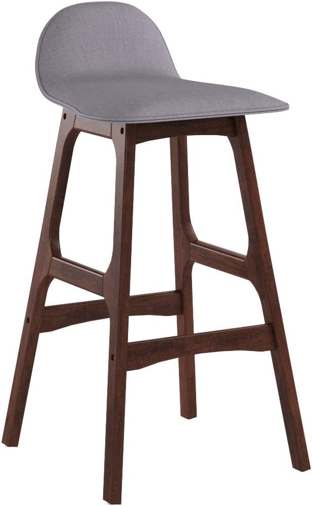 Christopher Knight Home Taburetes de bar de tela Anatoli, juego de 2 piezas, gris claro