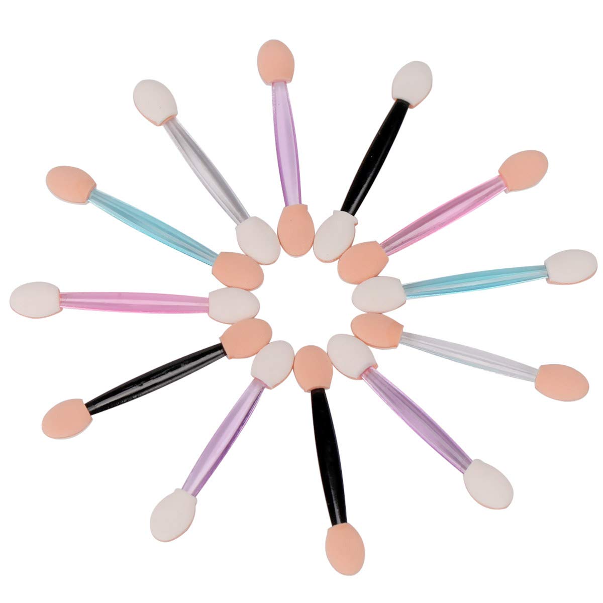 Akstore 30 brochas desechables de doble cara para sombra de ojos, aplicador de sombra de ojos, brochas de maquillaje (30 unidades mezcladas)