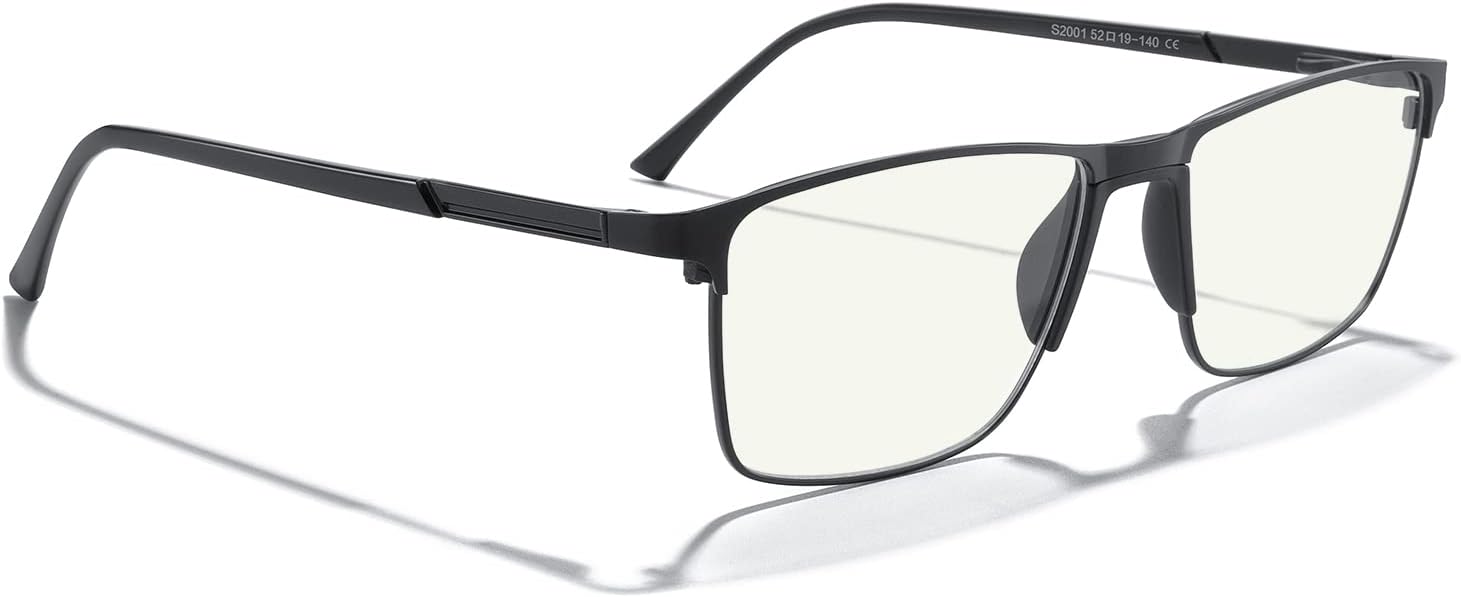 MERRY’S  Lentes de lectura con bloqueo de luz azul, lentes de moda masculina con montura de metal, bisagras de resorte
