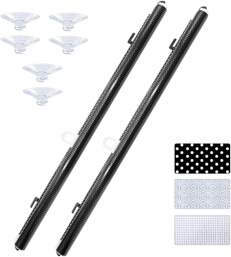 Yoebor Persiana opaca sin taladros con 3 ventosas, cortina enrollable portátil temporal para el hogar, oficina, automóvil, negro, 50% de sombra de