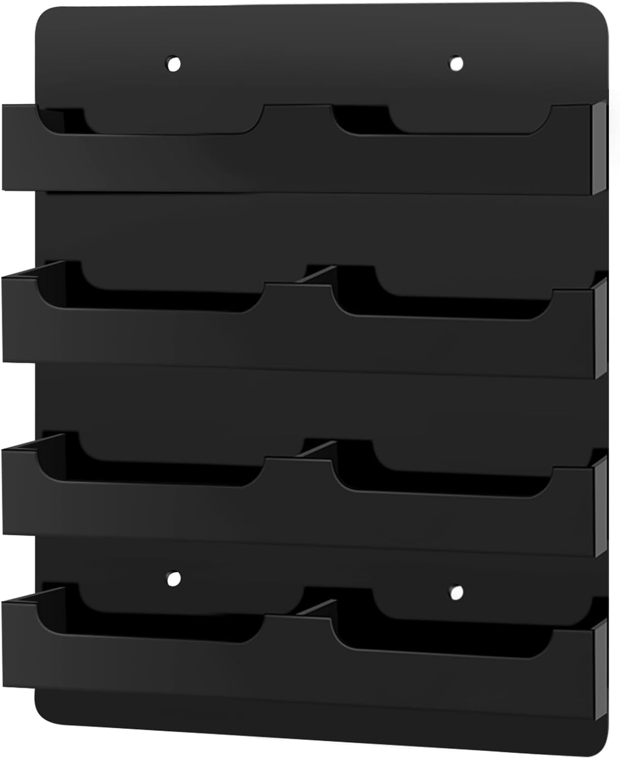 Tarjetero para pared, soporte para tarjetas de visita de acrílico negro, montaje en pared, organizador de tarjetas de visita colgantes, soporte de