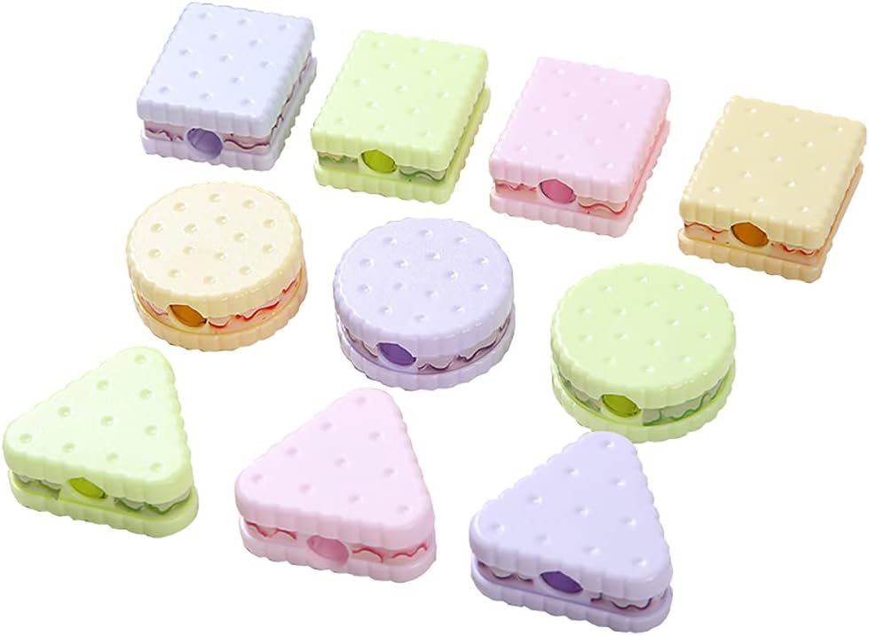 8 piezas de lindos sacapuntas de galletas para niños, niños y estudiantes de escuela primaria