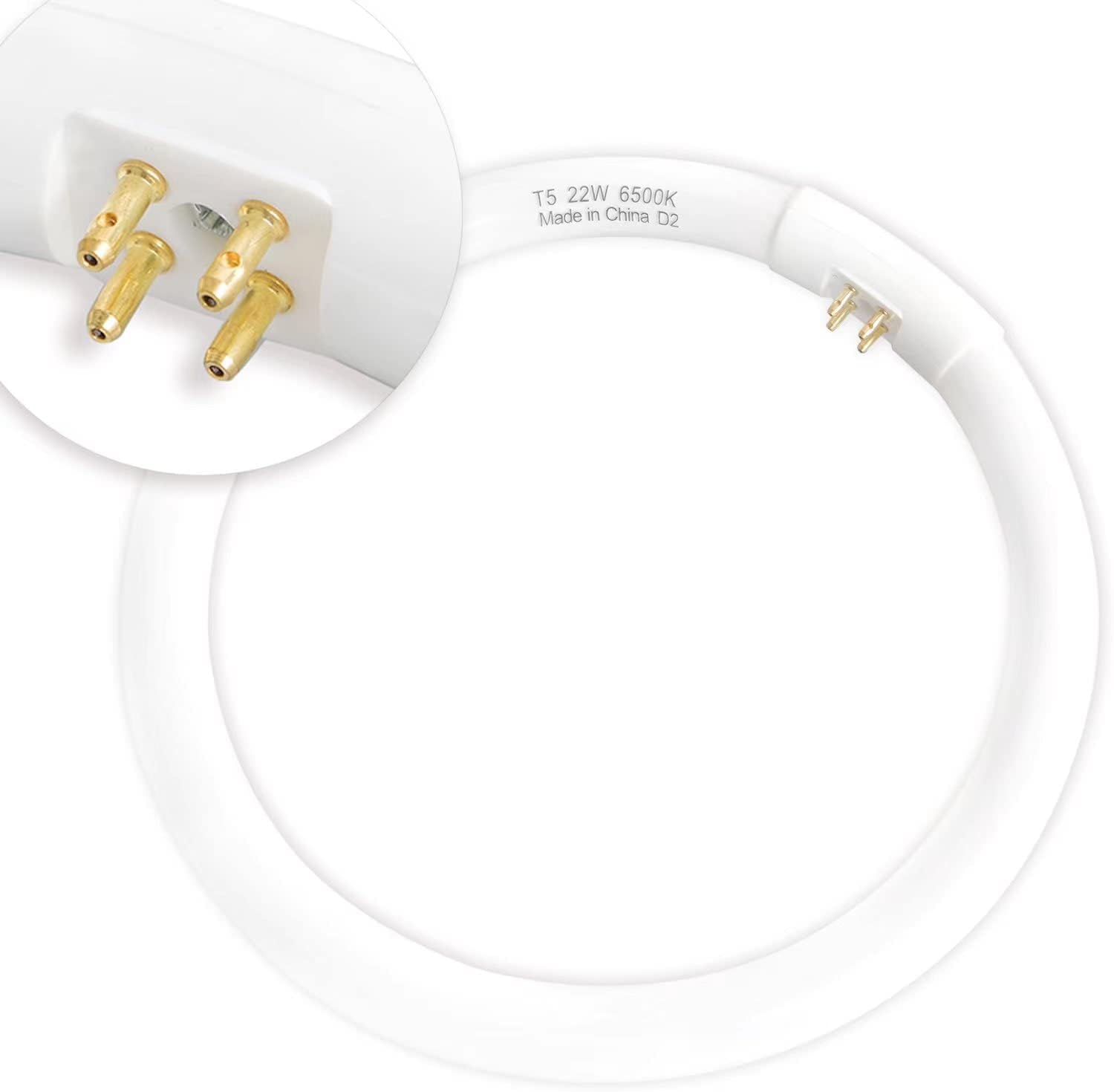 Bombilla circular T5 de 22 W de 7 pulgadas compatible con Floxite Zadro Rialto Maquillaje Espejo FC22 Bombilla fluorescente redonda 6500K 2 unidades