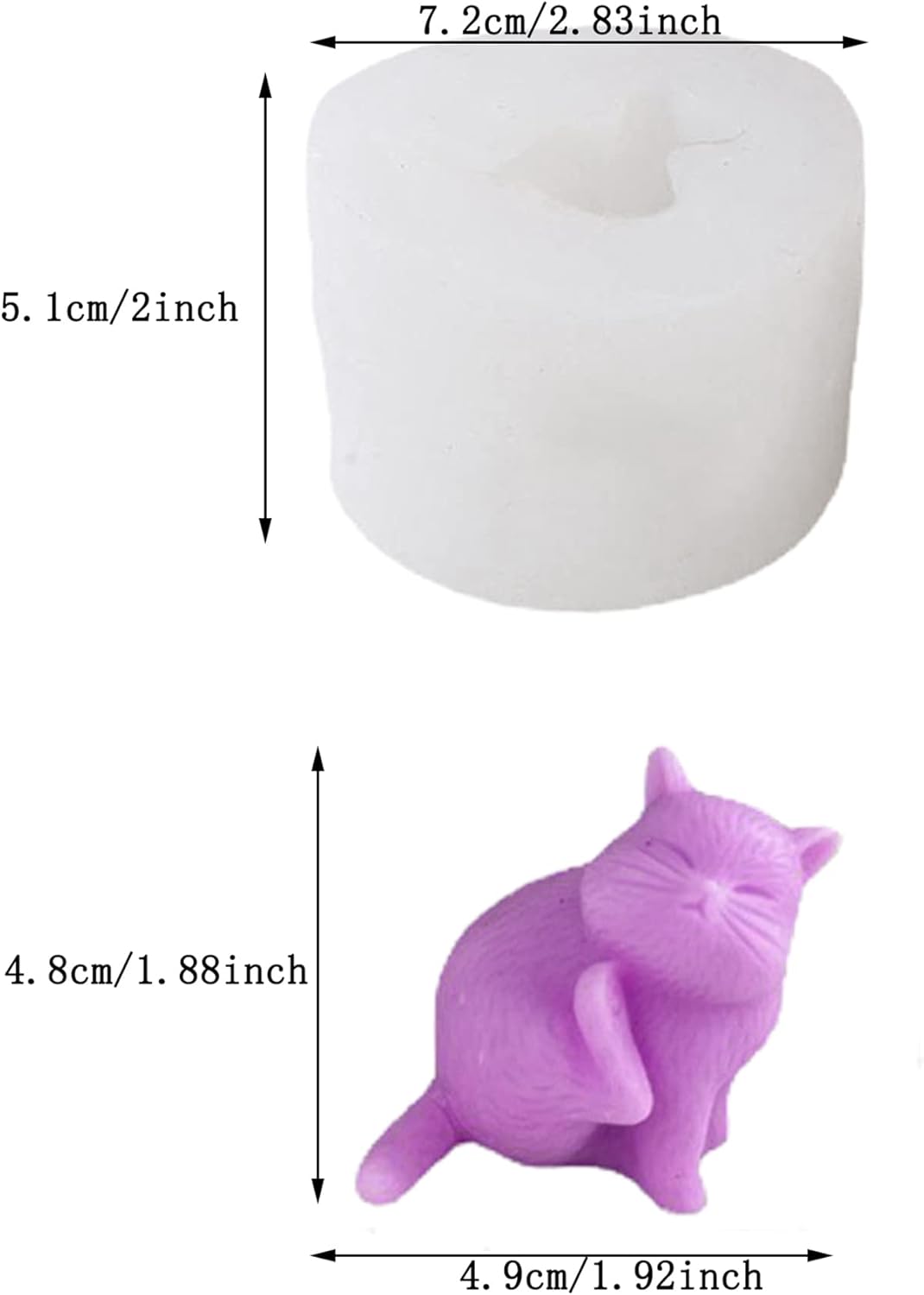 ONNPNN Molde de silicona con forma de gato de cosquillas 3D, molde creativo para velas de gato, molde de chocolate para gatos lindos, moldes de