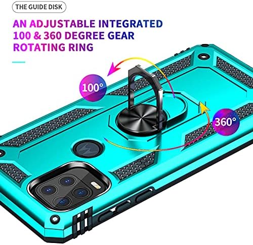 Androgate Funda compatible con Moto G Stylus 5G con protector de pantalla HD, soporte de anillo de grado militar, soporte para automóvil, prueba de