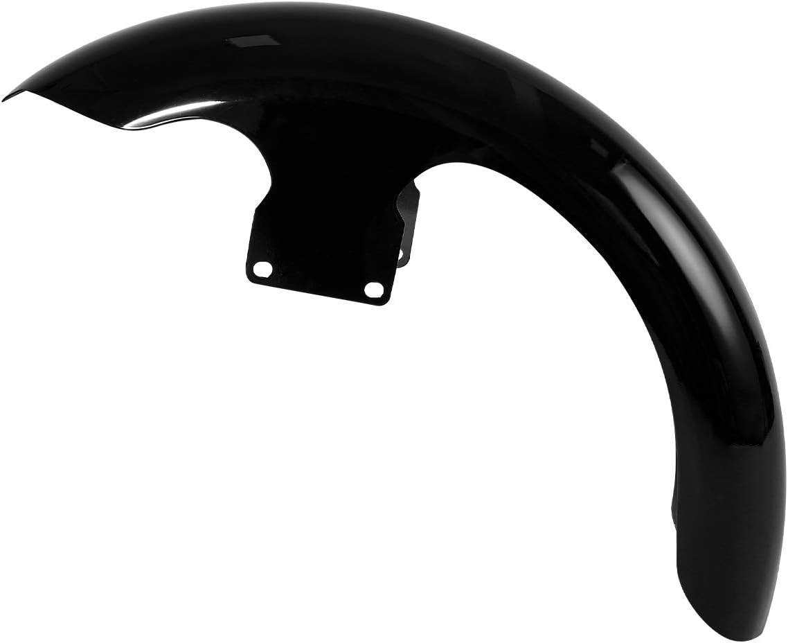 XMT-MOTO Guardabarros delantero envuelto de 21 pulgadas para Harley Davidson Touring Road King Custom Baggers 1997-2013, negro pintado