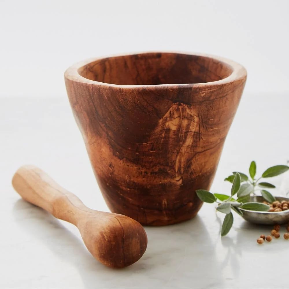 Maja de mortero de madera de olivo