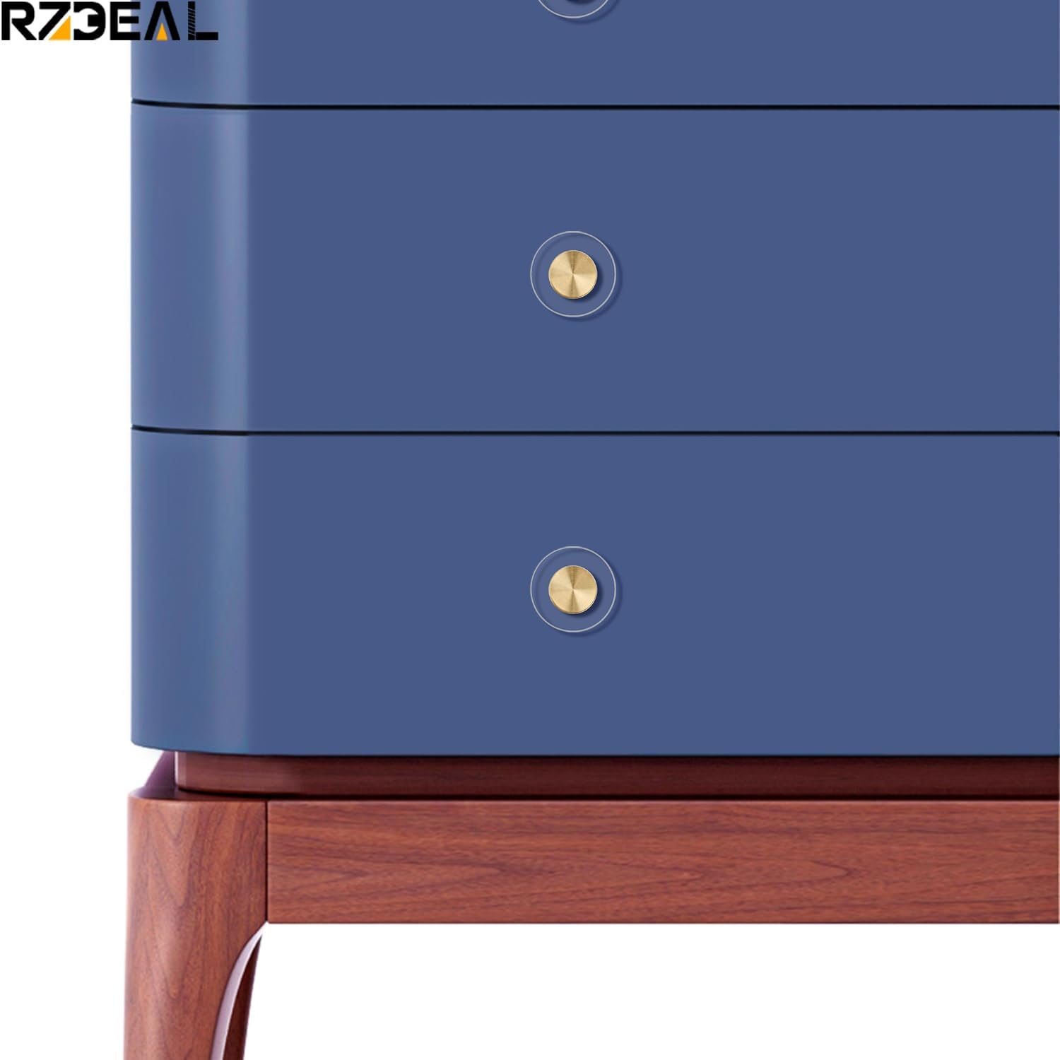 RZDEAL 4 pomos de cristal y latón para cajones, hermosos pomos dorados para gabinetes de cocina, cajones y aparadores (redondos de 1-316 pulgadas)