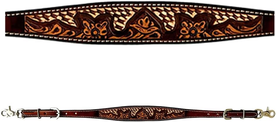 American Leather Horse Saddle Tack One Ear Headstall  Breast Collar  Browband Headstall  Spur Straps  Wither Strap  Tack Set for Horses Classy Brown