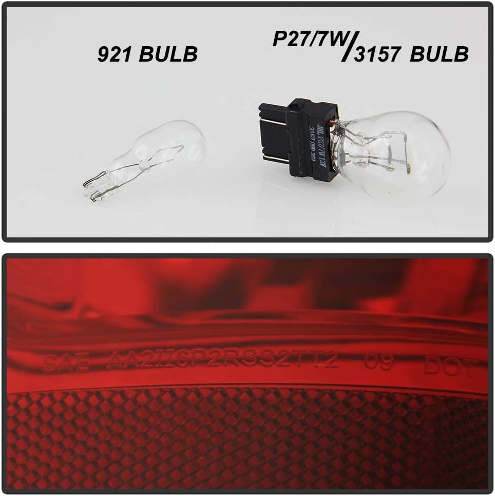 ACANII – Para modelo incandescente de fábrica 2009-2018 Dodge Ram 1500 2500 3500 luces traseras montaje de lámpara de freno izquierda+derecha