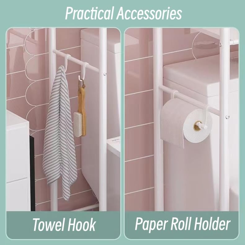 Estante de almacenamiento sobre el inodoro, estante organizador de baño multifuncional de 3 niveles, estantes de almacenamiento estables, fácil