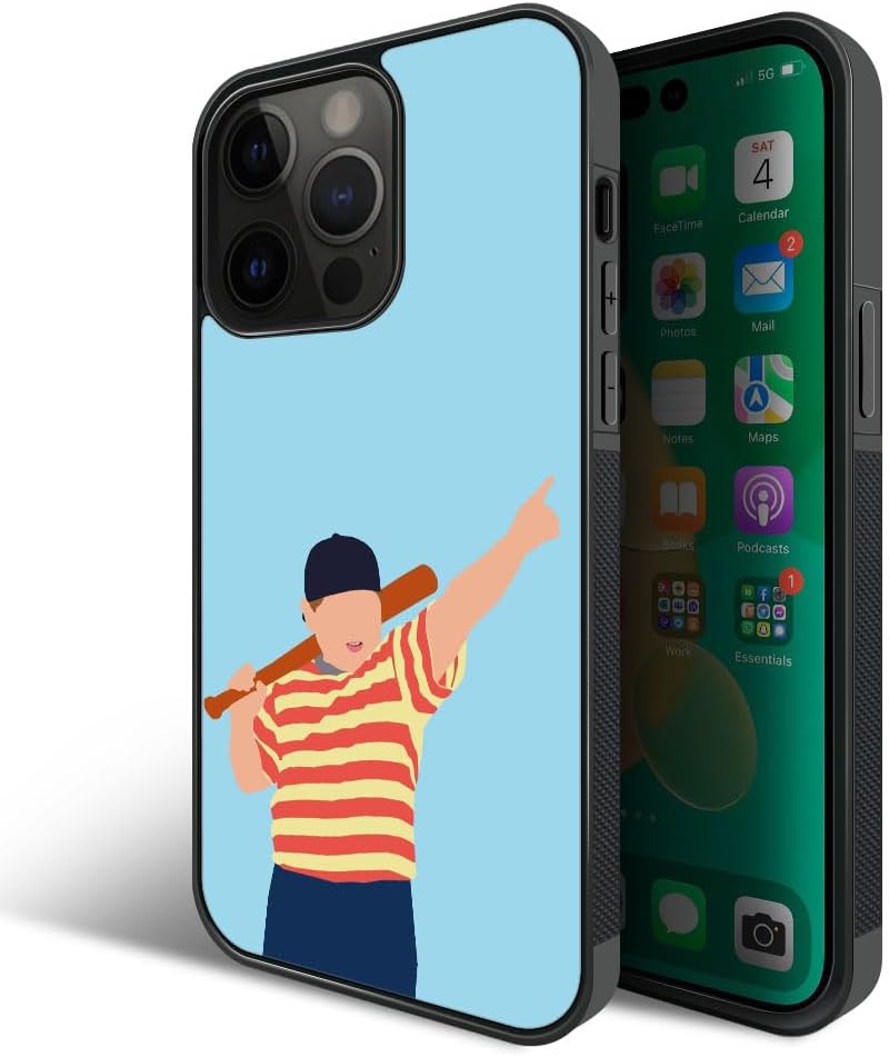 Funda compatible con iPhone 15, funda de béisbol con diseño de niño luchador de béisbol para iPhone 15, ultra protección, a prueba de golpes, de