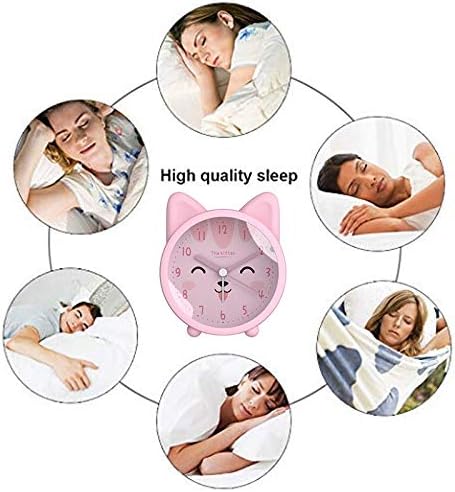 Niños Lindo Animal PerroGato Despertador Silencioso No Ticking Silicona Reloj Noche Luz Reloj De Viaje