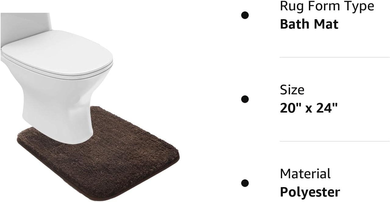 Suchtale Alfombra de contorno de baño antideslizante, absorbente de agua, suave microfibra lanuda lavable a máquina, alfombra de baño para baño,