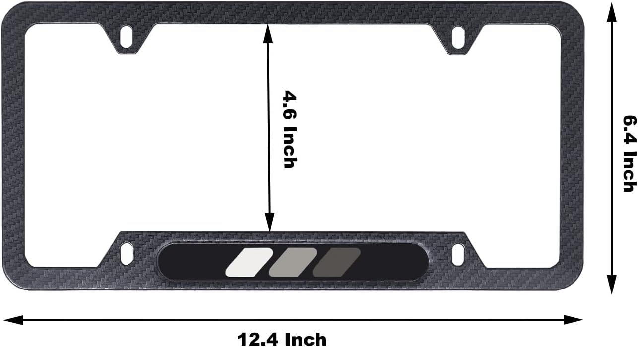 1 marco de matrícula deportiva tricolor, aleación de aluminio impresa de fibra de carbono, soporte de placa deportiva de 3 colores, compatible con