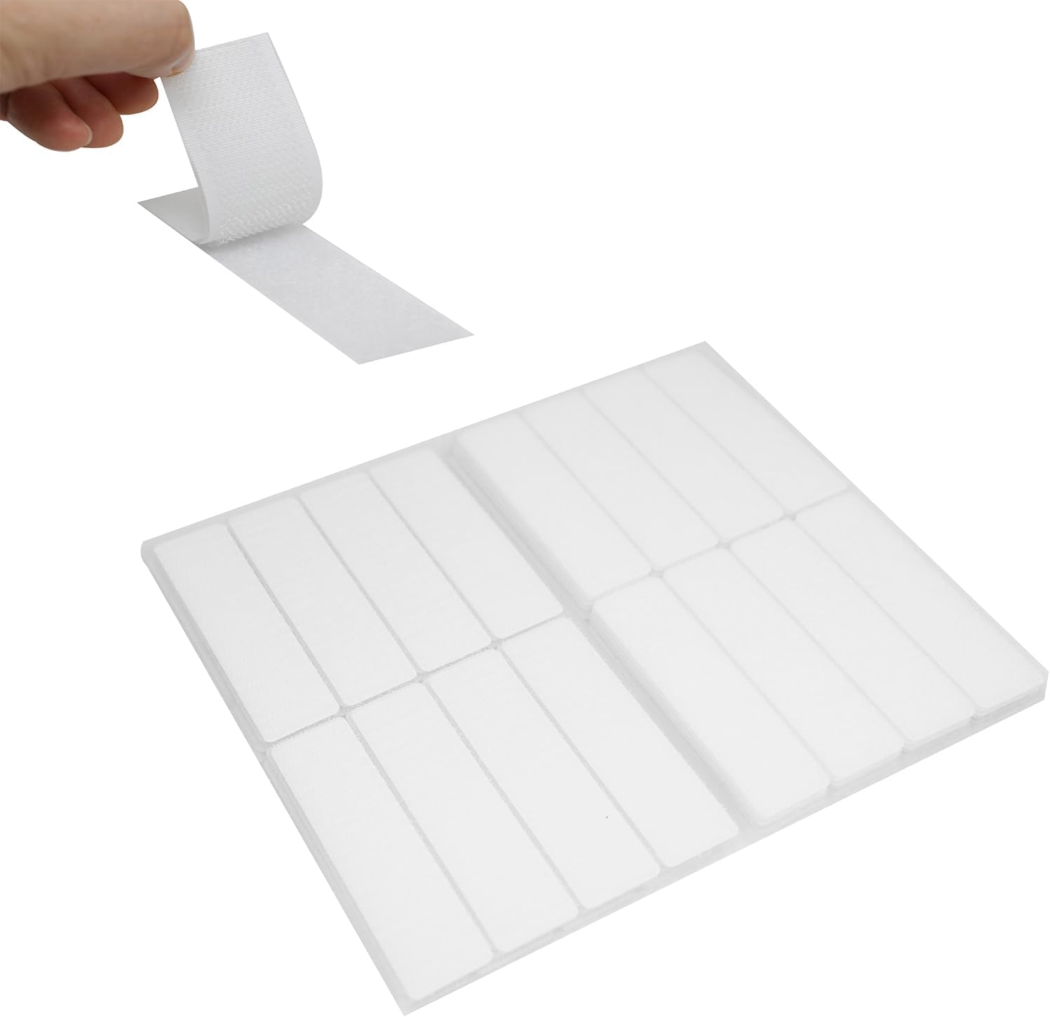 (1 x 4 pulgadas, 16 juegos) Tiras adhesivas para tela, ropa, ropa, ropa, sin coser para ropa, tiras finas de cinta de velcro con adhesivo para tela,