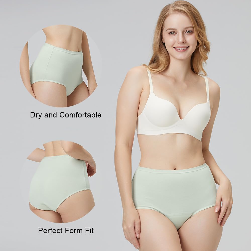 Ropa interior para incontinencia para mujer, lavable, a prueba de fugas, ropa interior de algodón de cintura alta de 1.7 fl oz para fugas de vejiga