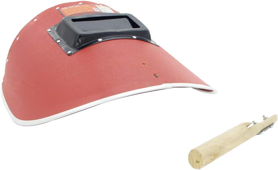 Utoolmart Máscara de soldadura Escudo de mano Casco de soldadura Arco Tig pulido protector facial con gafas para alta temperatura de operación de
