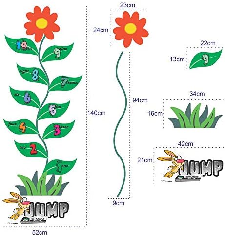 Calcomanías sensoriales de camino para decoración de aula, para suelo y pared, calcomanías de piso con números y flores para aumentar las